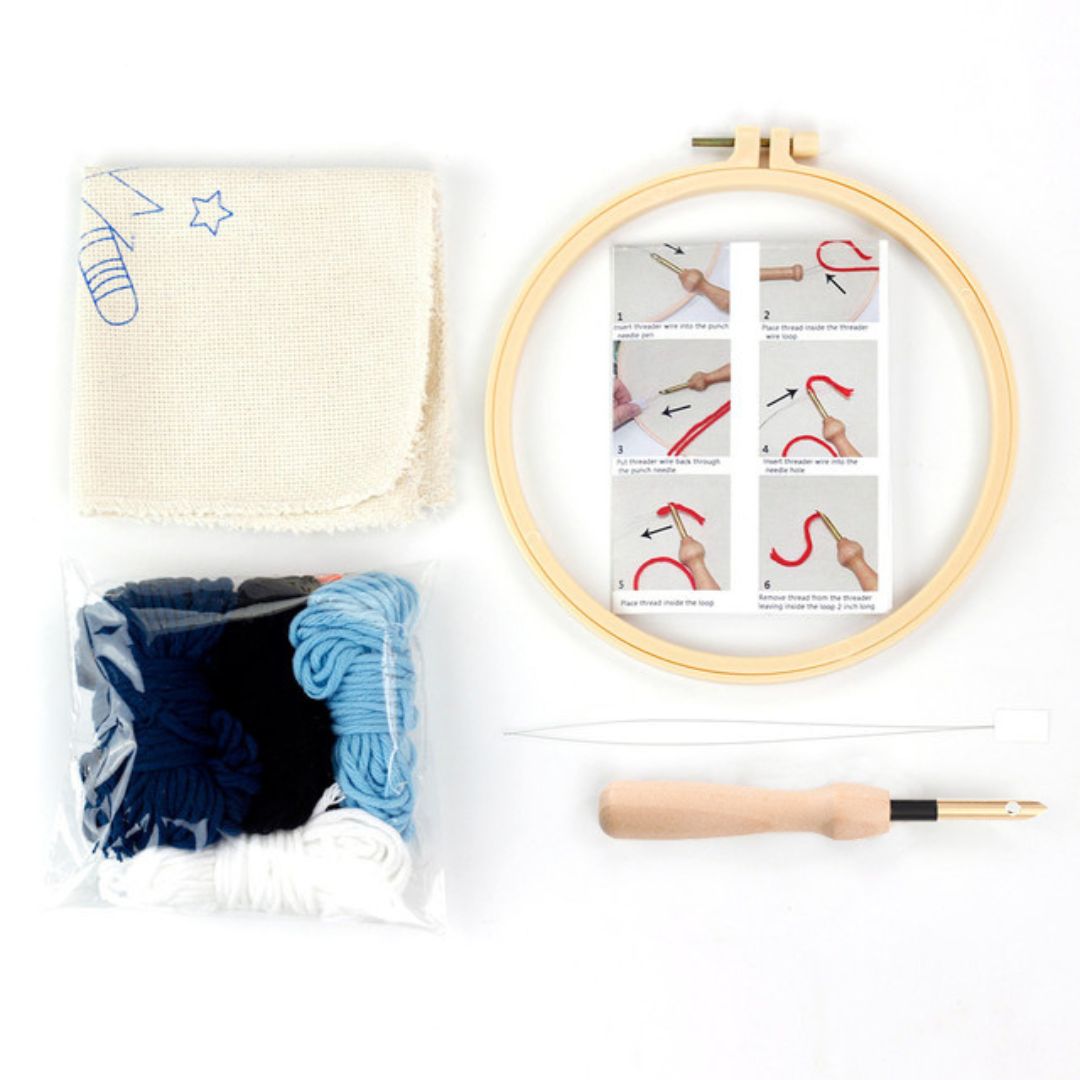 JSRQT Punch Needle Kit Whale Punch Needle Embroidery Kit for