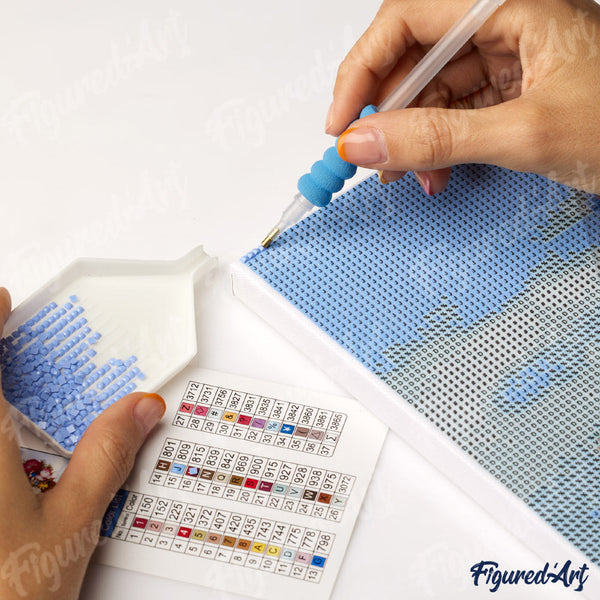 Diamond Painting - Polygon Santa canvas already framed