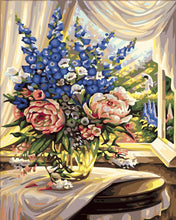 Load image into Gallery viewer, Paint by numbers | Open window and flower bouquet | advanced flowers new arrivals | Figured'Art