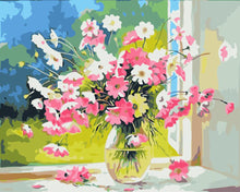 Load image into Gallery viewer, Paint by numbers | Vase of pink and white flowers | flowers intermediate new arrivals | Figured'Art