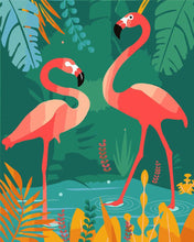 Load image into Gallery viewer, Paint by numbers | Flamingos in the water | animals easy flamingos new arrivals birds | Figured'Art