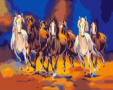 Load image into Gallery viewer, Paint by numbers | Seven Galloping Horses | animals horses intermediate new arrivals | Figured'Art