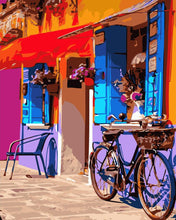 Load image into Gallery viewer, Paint by numbers | Bicycle at the coffee shop | intermediate new arrivals cities | Figured'Art