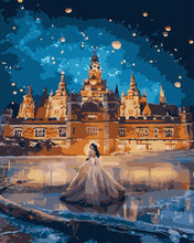 Load image into Gallery viewer, Paint by numbers | Woman wearing a dress and large building | advanced new arrivals romance cities | Figured'Art