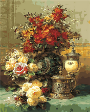 Load image into Gallery viewer, paint by numbers | Ancient Flowers | advanced flowers new arrivals | FiguredArt