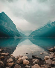 Load image into Gallery viewer, paint by numbers | Mysterious Lake in the Mountains | advanced landscapes new arrivals | FiguredArt