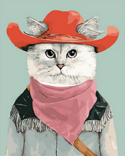 Load image into Gallery viewer, paint by numbers | Cat with Red Hat | animals cats easy new arrivals | FiguredArt