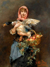 Load image into Gallery viewer, paint by numbers | Woman and Duck | advanced animals birds new arrivals portrait | FiguredArt