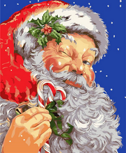 Load image into Gallery viewer, paint by numbers | Santa Claus wink | christmas easy new arrivals portrait | FiguredArt
