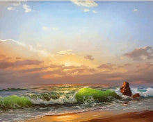 Load image into Gallery viewer, paint by numbers | Quiet Beach | intermediate landscapes new arrivals | FiguredArt