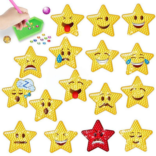 5D Diamond Painting 16 Emoji Star Stickers