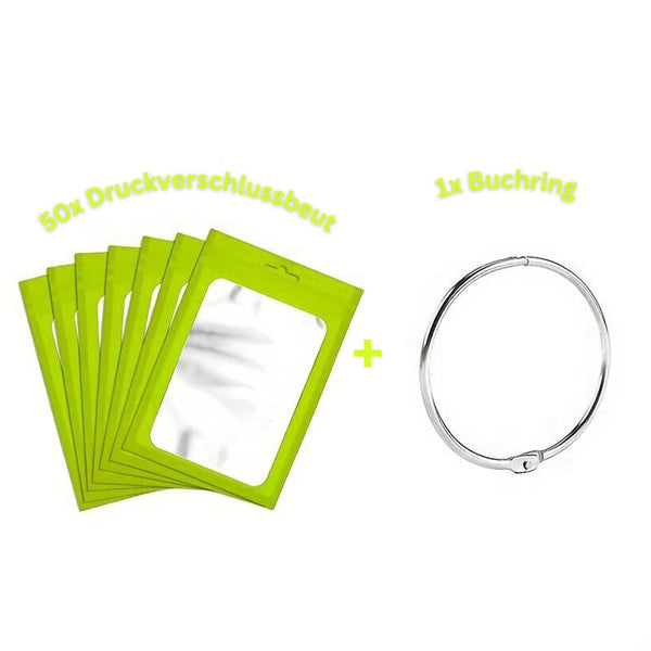 5D Diamond Painting 50 ziplock bags and 1 book ring in 8 colors
