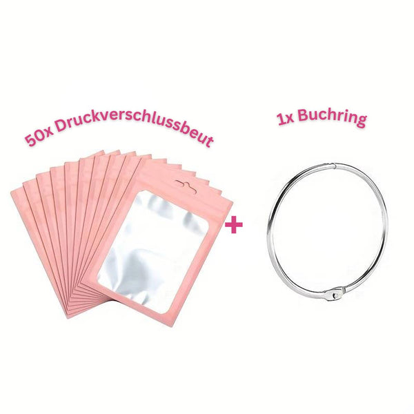5D Diamond Painting 50 ziplock bags and 1 book ring in 8 colors