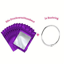 Load image into Gallery viewer, 5D Diamond Painting 50 ziplock bags and 1 book ring in 8 colors