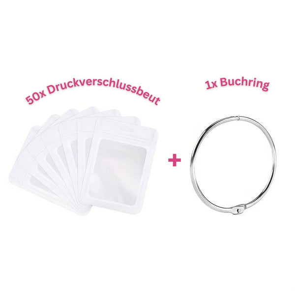 5D Diamond Painting 50 ziplock bags and 1 book ring in 8 colors