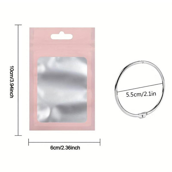 5D Diamond Painting 50 ziplock bags and 1 book ring in 8 colors