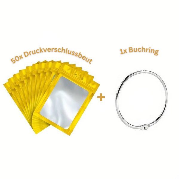 5D Diamond Painting 50 ziplock bags and 1 book ring in 8 colors