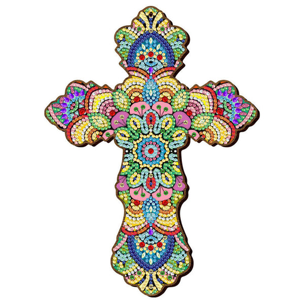 5D Diamond Painting Decorative Pendant Cross Flowers