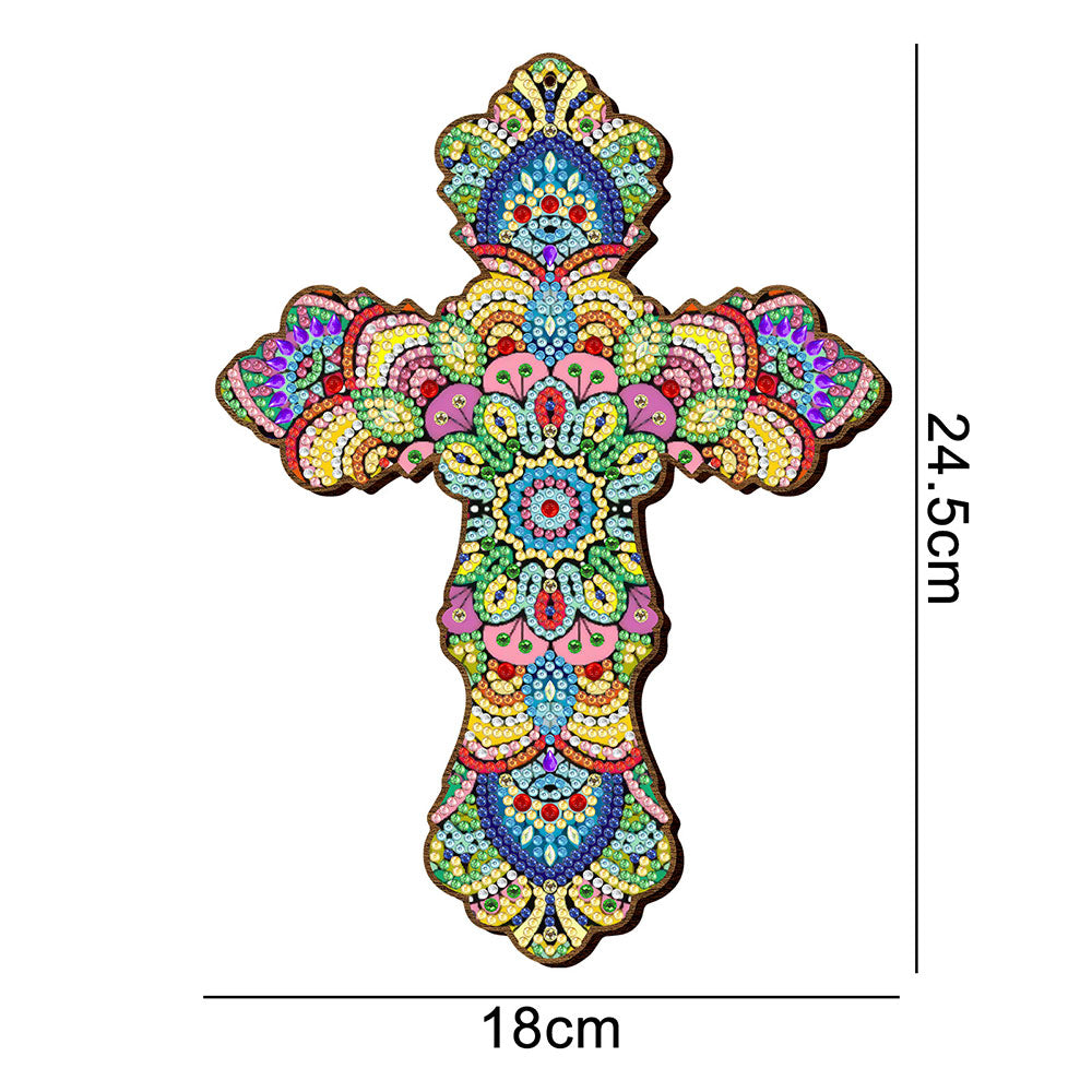 5D Diamond Painting Decorative Pendant Cross Flowers