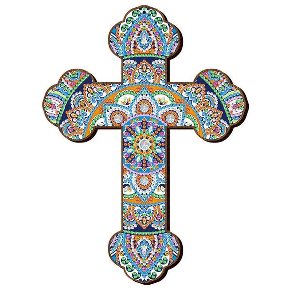 5D Diamond Painting Decorative Pendant with Cross Mandala