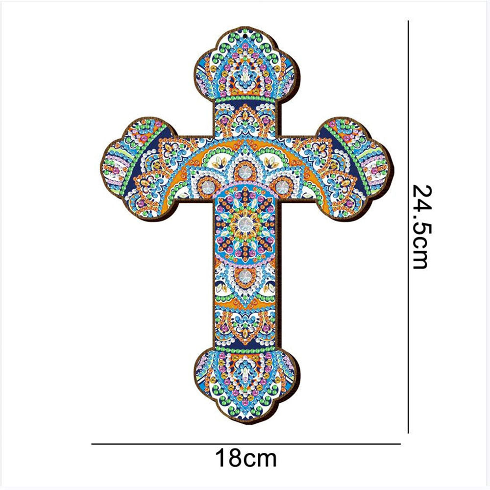 5D Diamond Painting Decorative Pendant with Cross Mandala