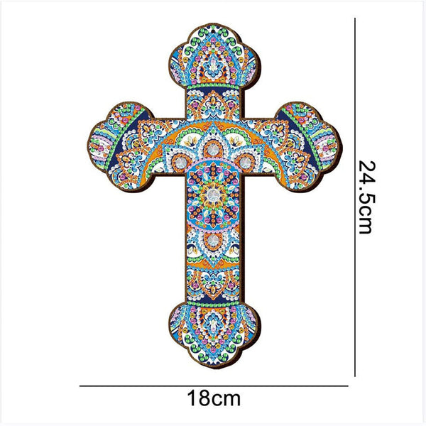 5D Diamond Painting Decorative Pendant with Cross Mandala