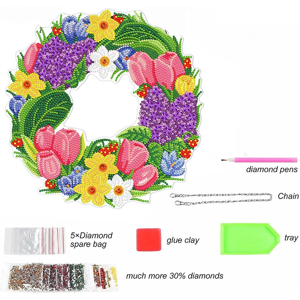 5D Diamond Painting Wreath Double Sided Tulips