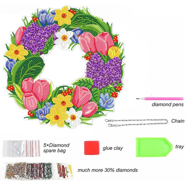 5D Diamond Painting Wreath Double Sided Tulips