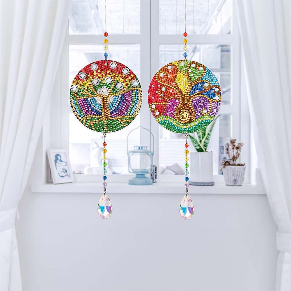 5D Diamond Painting Crystal Wind Chime Tree of Life 2 Pieces