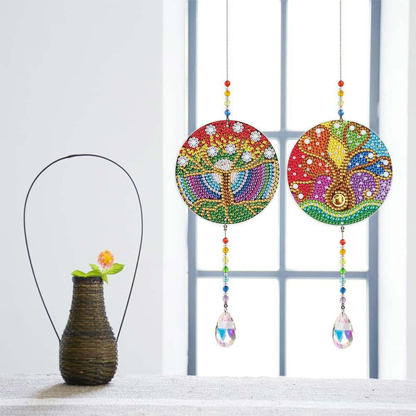 5D Diamond Painting Crystal Wind Chime Tree of Life 2 Pieces