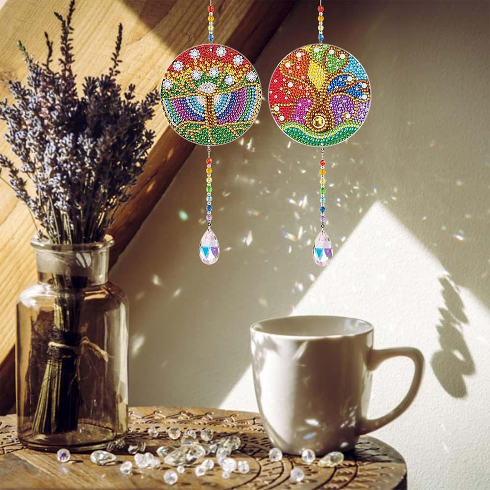 5D Diamond Painting Crystal Wind Chime Tree of Life 2 Pieces