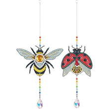 Load image into Gallery viewer, 5D Diamond Painting Crystal Wind Chime Bee with Ladybug 2 Pieces