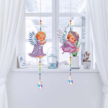Load image into Gallery viewer, 5D Diamond Painting Crystal Wind Chime Angel 2 Pieces