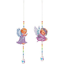 Load image into Gallery viewer, 5D Diamond Painting Crystal Wind Chime Angel 2 Pieces