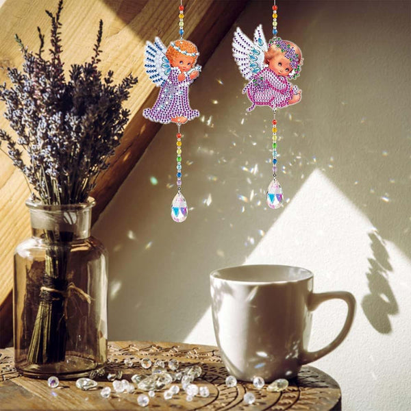 5D Diamond Painting Crystal Wind Chime Angel 2 Pieces