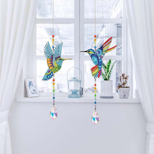 5D Diamond Painting Crystal Wind Chime Hummingbirds 2 Pieces