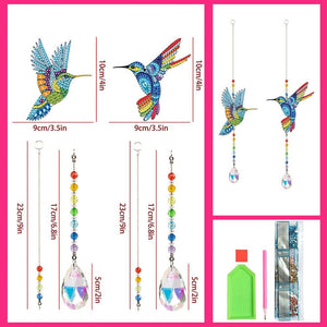 5D Diamond Painting Crystal Wind Chime Hummingbirds 2 Pieces