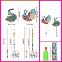 Load image into Gallery viewer, 5D Diamond Painting Crystal Wind Chime Peacock 2 Pieces