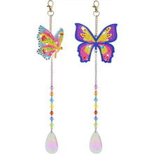 Load image into Gallery viewer, 5D Diamond Painting Crystal Wind Chime with Butterflies 2 Pieces