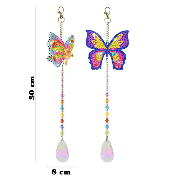 5D Diamond Painting Crystal Wind Chime with Butterflies 2 Pieces