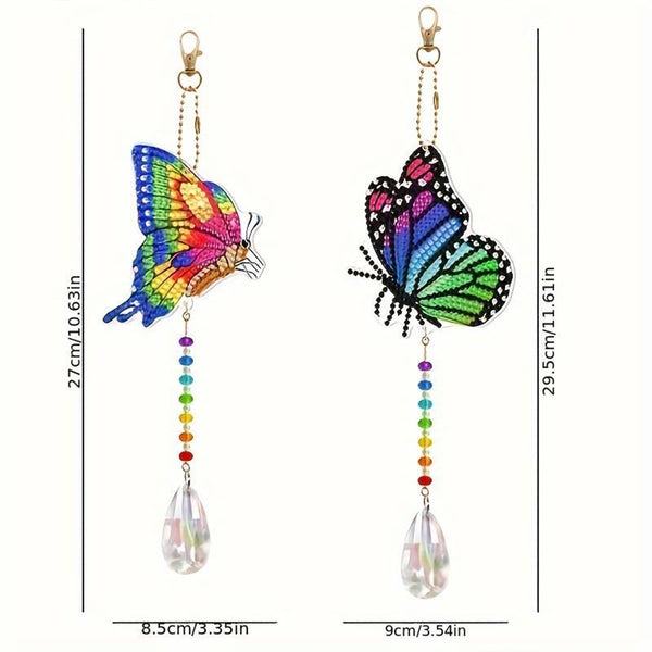 5D Diamond Painting Crystal Wind Chime Butterflies Set of 2 Pieces