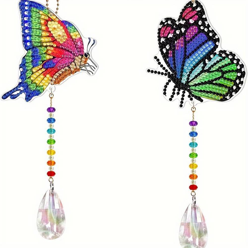 5D Diamond Painting Crystal Wind Chime Butterflies Set of 2 Pieces