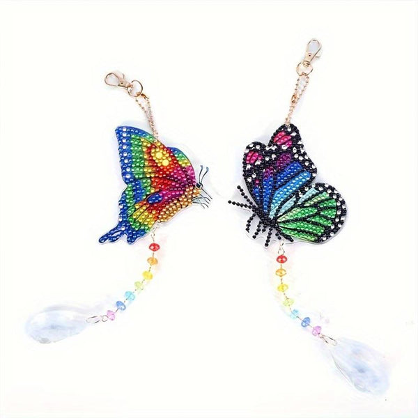 5D Diamond Painting Crystal Wind Chime Butterflies Set of 2 Pieces