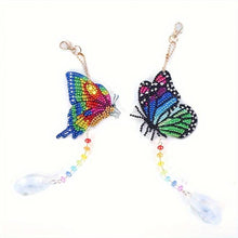 Load image into Gallery viewer, 5D Diamond Painting Crystal Wind Chime Butterflies Set of 2 Pieces