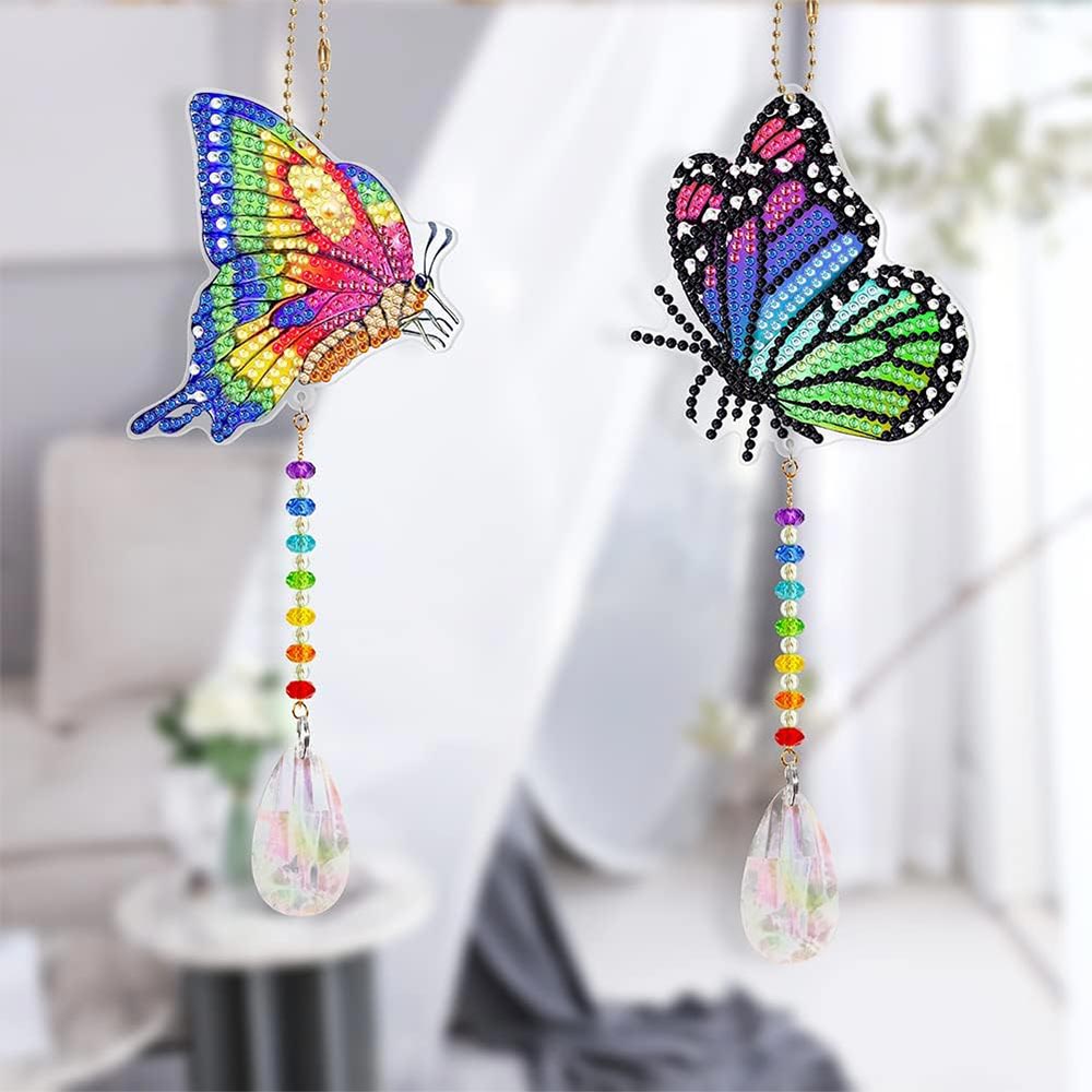 5D Diamond Painting Crystal Wind Chime Butterflies Set of 2 Pieces