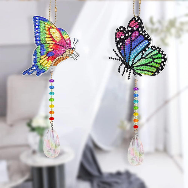 5D Diamond Painting Crystal Wind Chime Butterflies Set of 2 Pieces