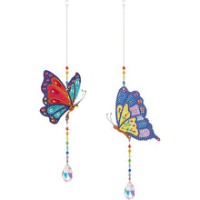 Load image into Gallery viewer, 5D Diamond Art Crystal Wind Chime Butterflies 2 Pieces