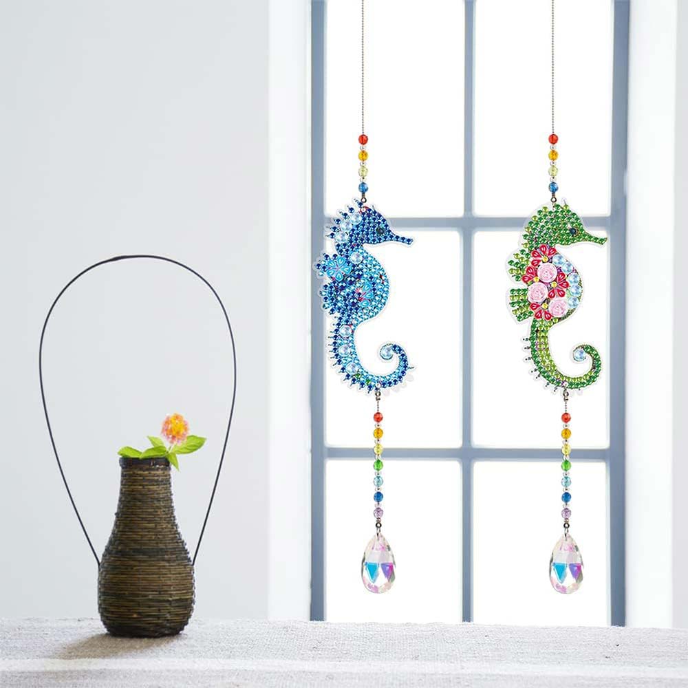 5D Diamond Painting Crystal Wind Chime Seahorse 2 Pieces