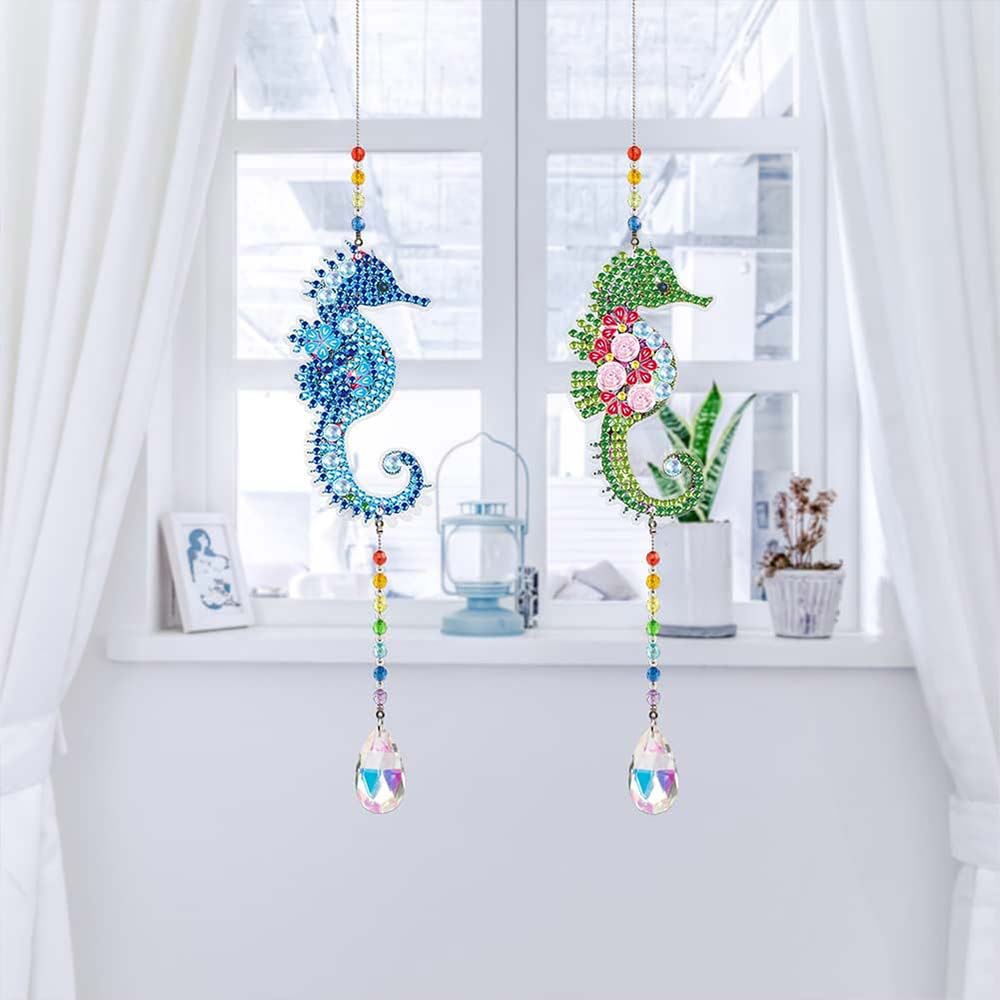 5D Diamond Painting Crystal Wind Chime Seahorse 2 Pieces