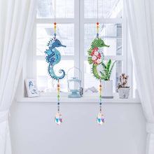 Load image into Gallery viewer, 5D Diamond Painting Crystal Wind Chime Seahorse 2 Pieces